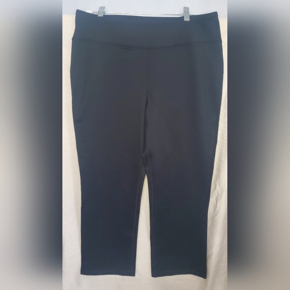 Women’s Lands’ End Black Leggings Large 14-16 Stretch Active Pants